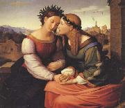 Friedrich overbeck Italia and Germania (mk45) oil painting on canvas